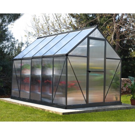 Canopia Mythos Serre de jardin double paroi en polycarbonate 306x185x208 cm Gris