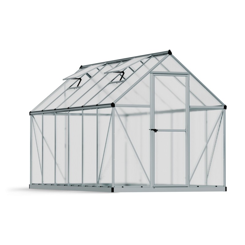 Canopia Mythos Serre de jardin double paroi en polycarbonate 370x185x208 cm Argent Canopia Mythos Serre de jardin double paroi en polycarbonate 370x185x208 cm Argent