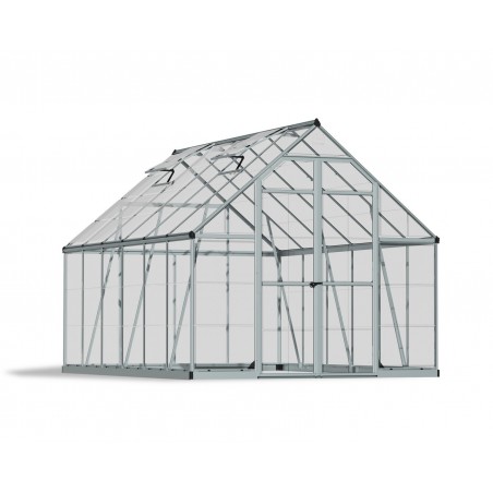 Canopia Octave Serre de jardin en polycarbonate 367x244x229 cm Transparent Argent