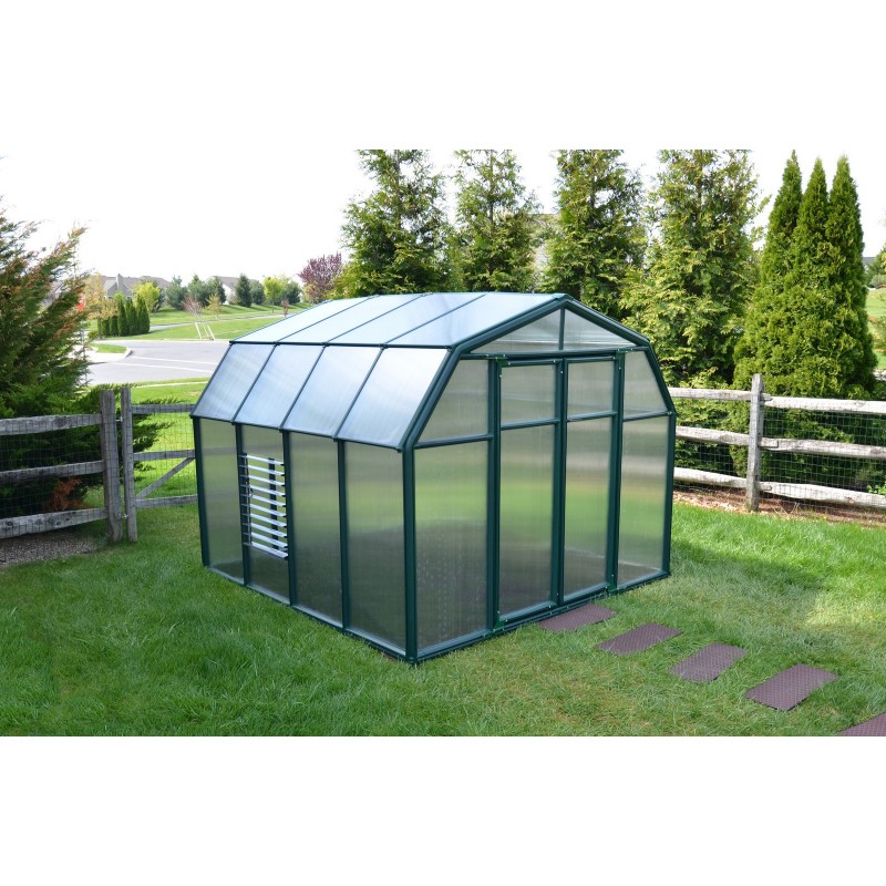 Serre de jardin Canopia Hobby Gardener double couche en polycarbonate 266 x 266 x 208 cm, verte