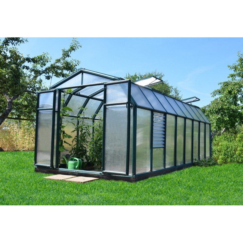 Serre de jardin Canopia Hobby Gardener double couche en polycarbonate 516 x 266 x 208 cm, verte