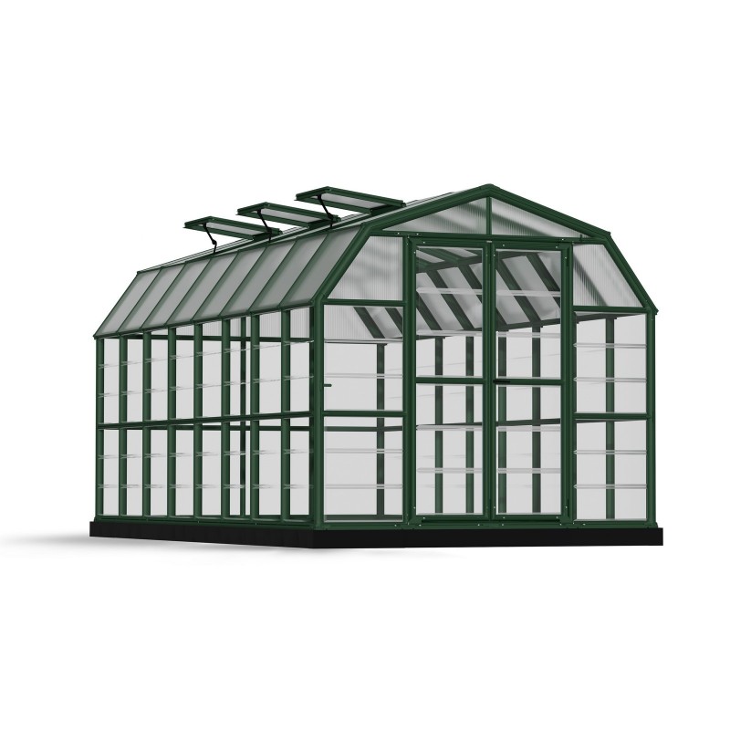 Serre de jardin hybride Canopia Grand Gardener en polycarbonate 513 x 265 x 238 cm, verte