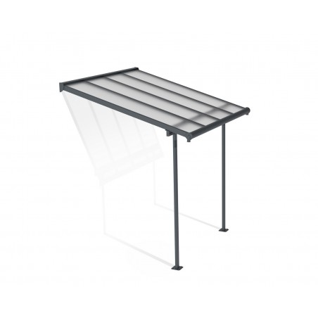 Pergola Canopia Sierra adossée en aluminium 2,3 x 2,3 m Gris