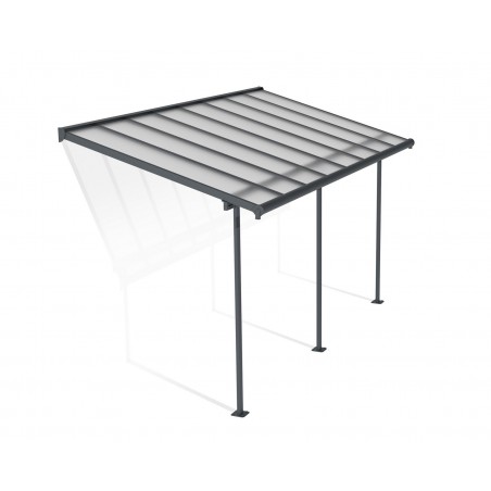 Pergola Canopia Sierra adossée en aluminium 2,3 x 4,5 m Gris