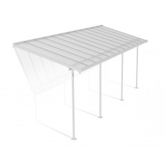 Pergola Canopia Sierra adossée en aluminium 2,3 x 6,7 m Blanc