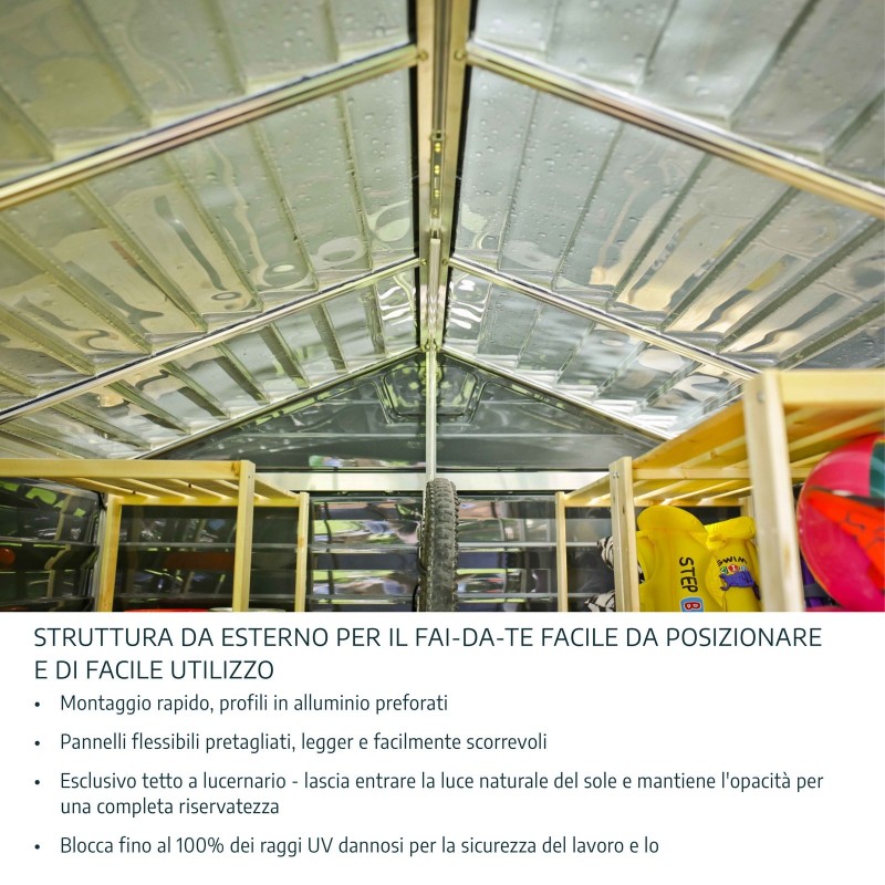 Canopia Skylight Abri de jardin en polycarbonate 176x120x203 cm Gris foncé