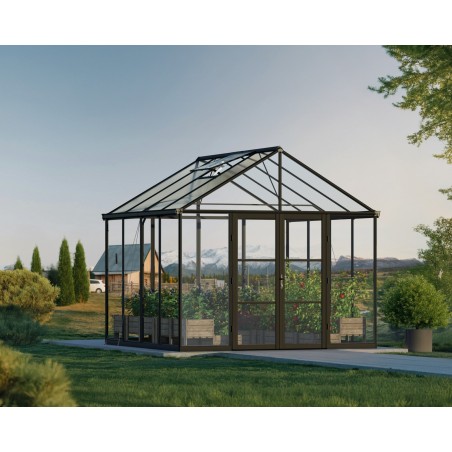 Canopia Aria Serre de jardin hybride en polycarbonate 308x304x285 cm Noir