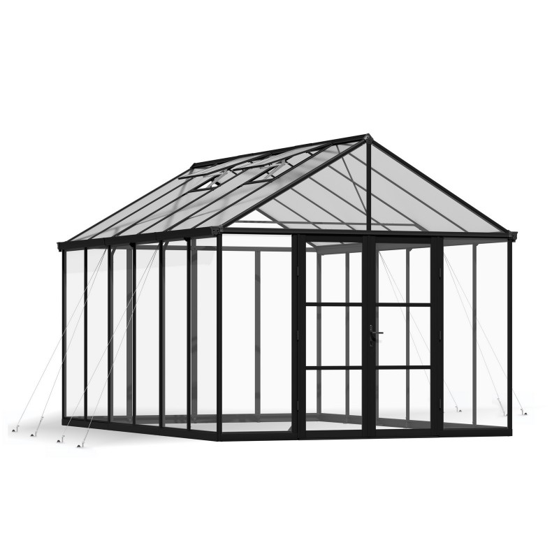 Serre de jardin hybride Canopia ARIA en polycarbonate 458 x 304 x 285 cm - Noir