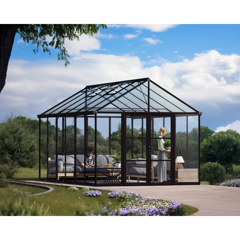 Canopia Aria Serre de jardin hybride en polycarbonate 458x304x285 cm Noir