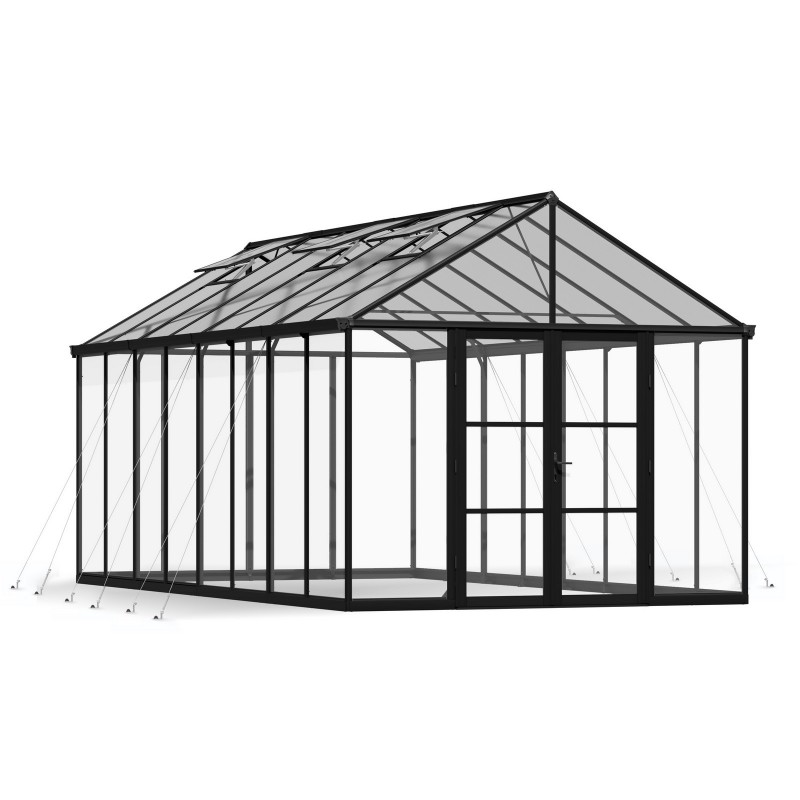 Canopia Aria Serre de jardin hybride en polycarbonate 608x304x285 cm Noir