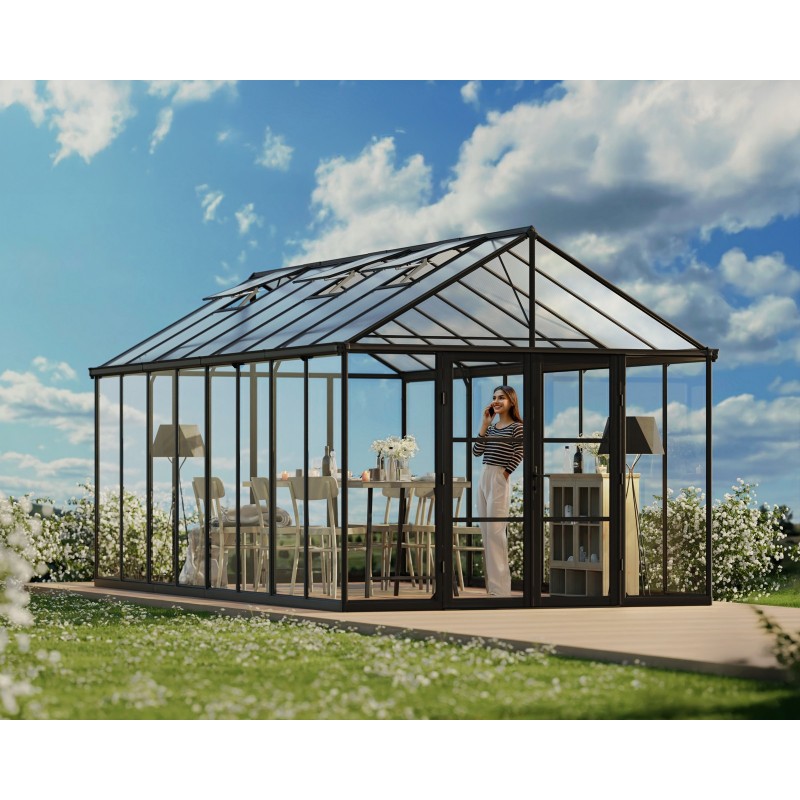 Canopia Aria Serre de jardin hybride en polycarbonate 608x304x285 cm Noir