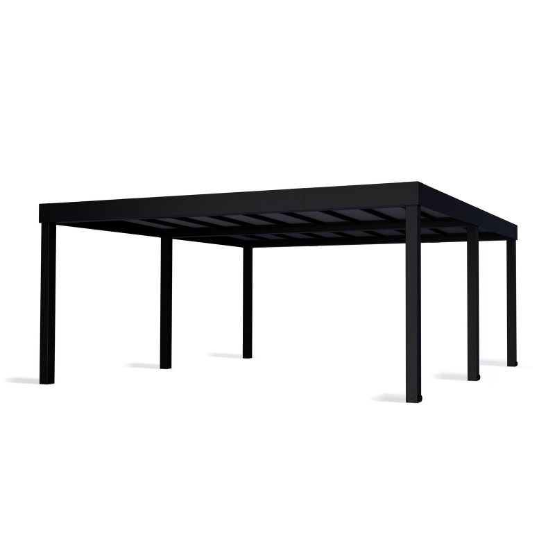 Canopia Oslo Carport en aluminium 6x6 m Noir