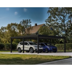 Canopia Oslo Carport en aluminium 6x6 m Noir
