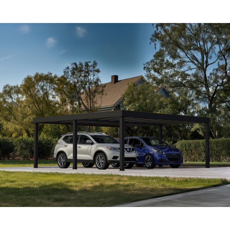 Canopia Oslo Carport en aluminium 6x6 m Noir