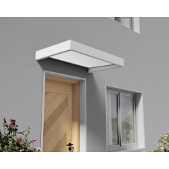 Canopia Sophia Auvent de porte 160x95 cm - cadre blanc, panneaux blanc opale