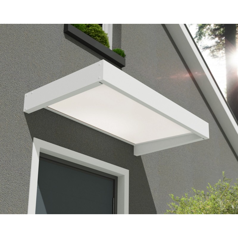 Canopia Sophia Auvent de porte 160x95 cm - cadre blanc, panneaux blanc opale Canopia Sophia Auvent de porte 160x95 cm - cadre blanc, panneaux blanc opale