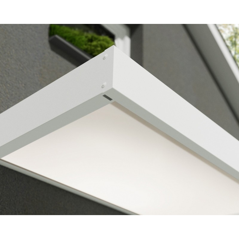 Auvent d'extérieur Canopia Sophia 215 x 95 cm - Panneaux blancs opales à structure blanche