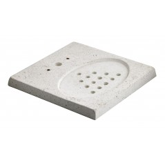 Base en béton blanc perforé avec grille de drainage pour fontaines Ground Aquapoint