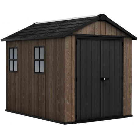 Keter Abri de Jardin en Résine SIGNATURE APEX 759 noyer avec double option de montage