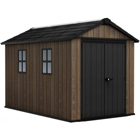 Keter Abri de Jardin en Résine SIGNATURE APEX 7511 noyer avec double option de montage