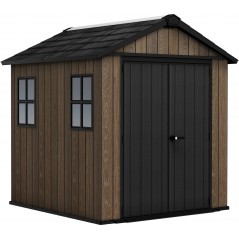 Keter Abri de jardin en résine SIGNATURE APEX 775 NOYER - Deux options de montage