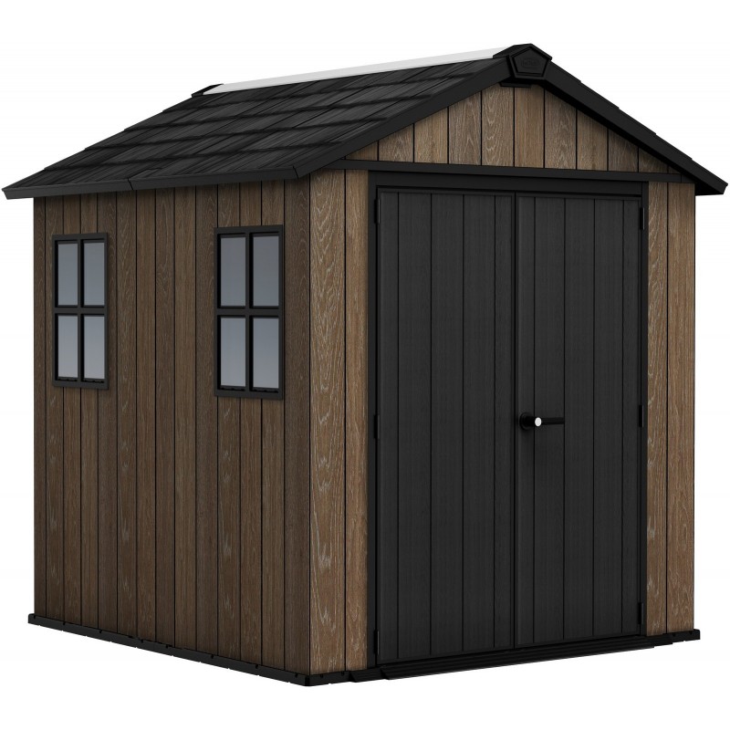 Keter Abri de jardin en résine SIGNATURE APEX 775 NOYER - Deux options de montage