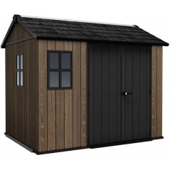 Keter Abri de Jardin en Résine SIGNATURE APEX 975 noyer avec double option de montage