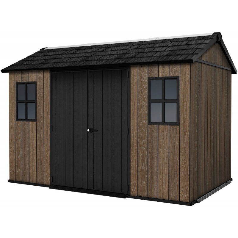 Keter Abri de jardin en résine SIGNATURE APEX 1175 NOYER - Deux options de montage