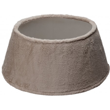 Cache-pied de sapin de Noël en fausse fourrure Taupe 55 cm