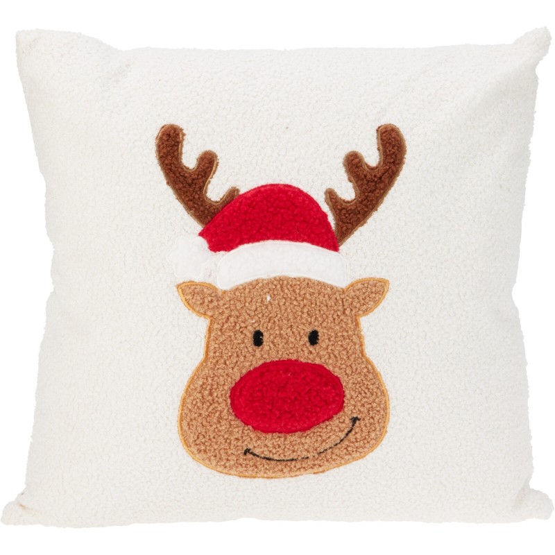 Coussin décoratif ours en peluche de Noël 45x45 cm. Pièce unique