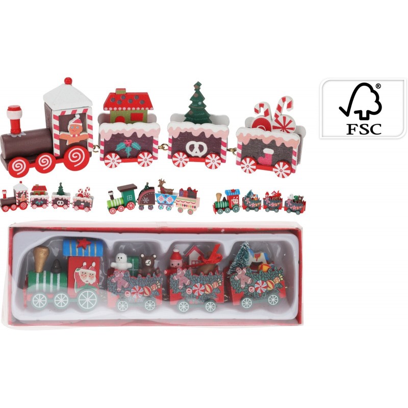 Train en bois 20 cm. Pièce unique