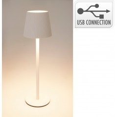 Lampe de table LED rechargeable 10x36 cm - Blanc