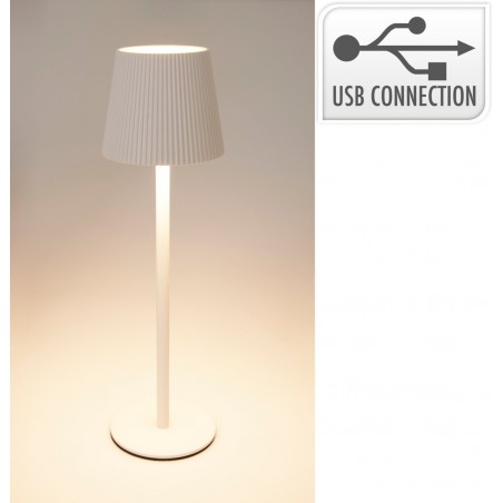 Lampe de table LED rechargeable 10x36 cm - Blanc