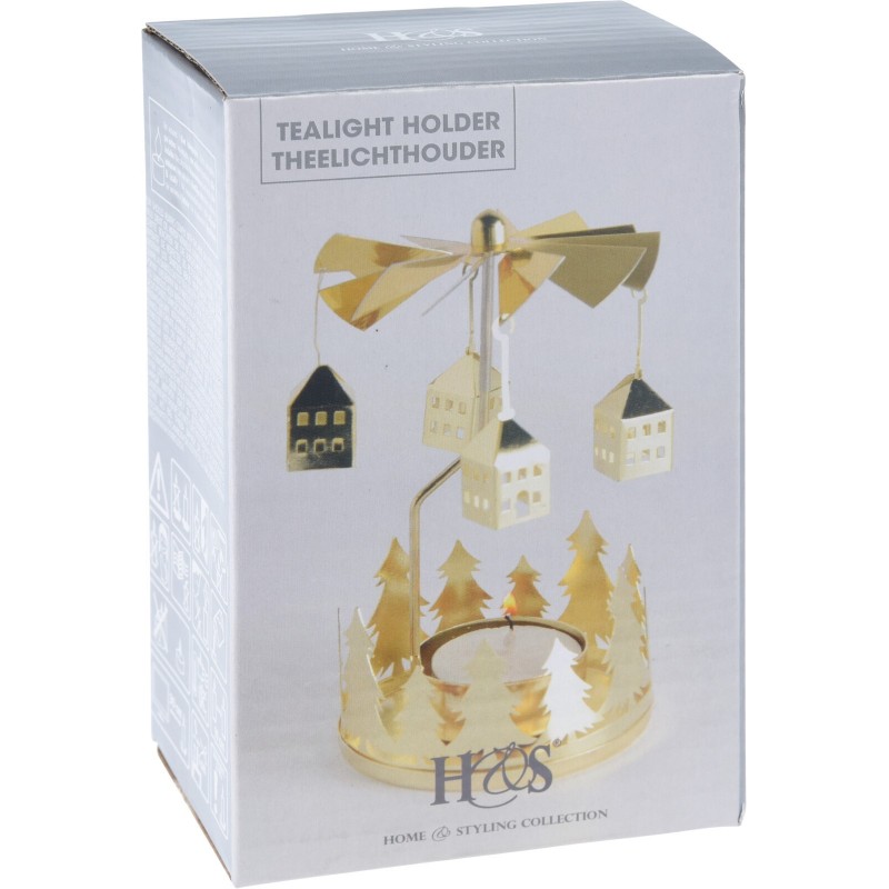 Gold Rotating Tea Light Holder. Single Piece Gold Rotating Tea Light Holder. Single Piece