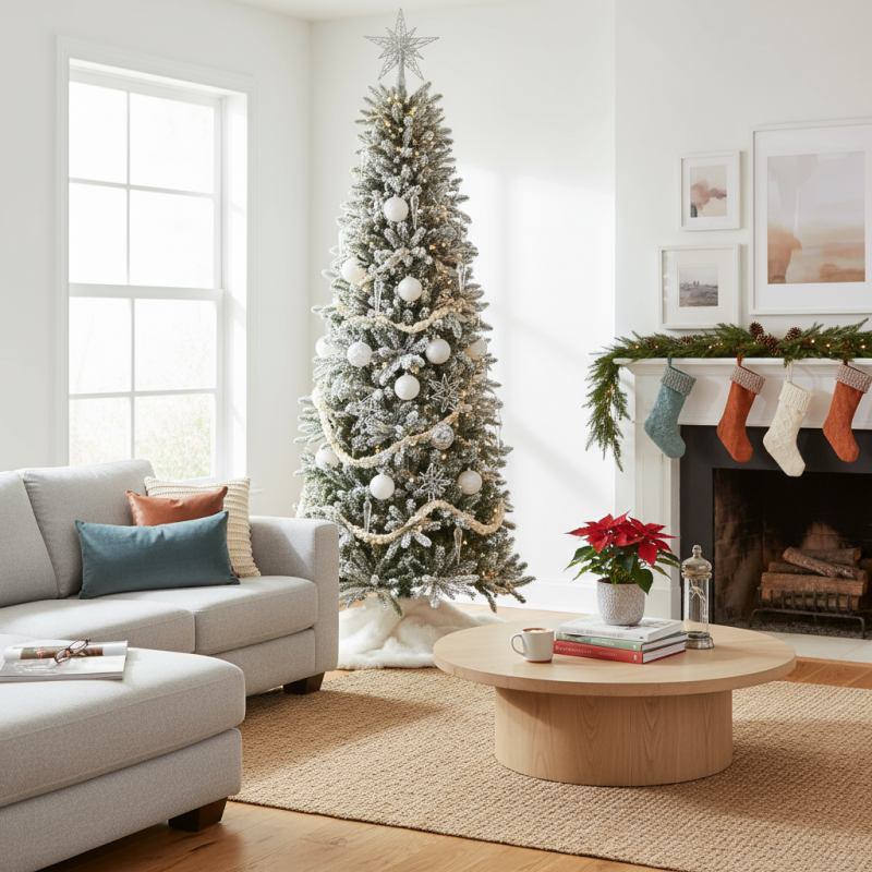 Sapin de Noël enneigé Russel h180Ø65cm PE+PVC