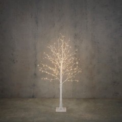 Arbre blanc avec 288 LED blanches classiques et minuterie