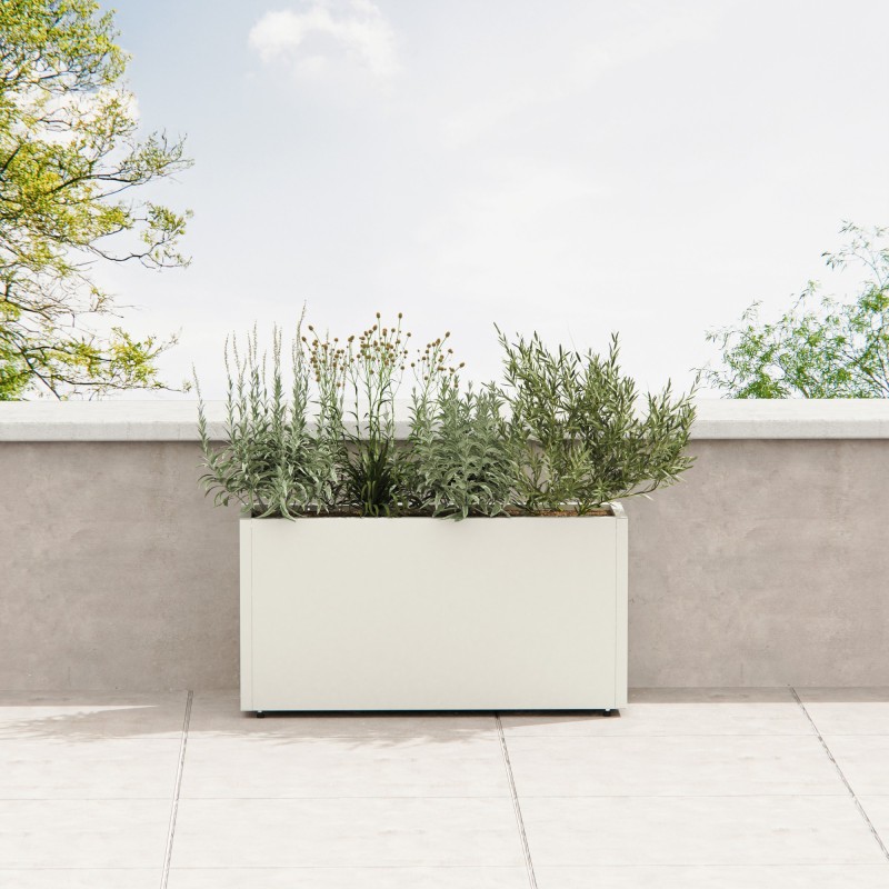 Jardinière Herstera PLANTER 30 en métal couleur blanc 100x30x50 cm