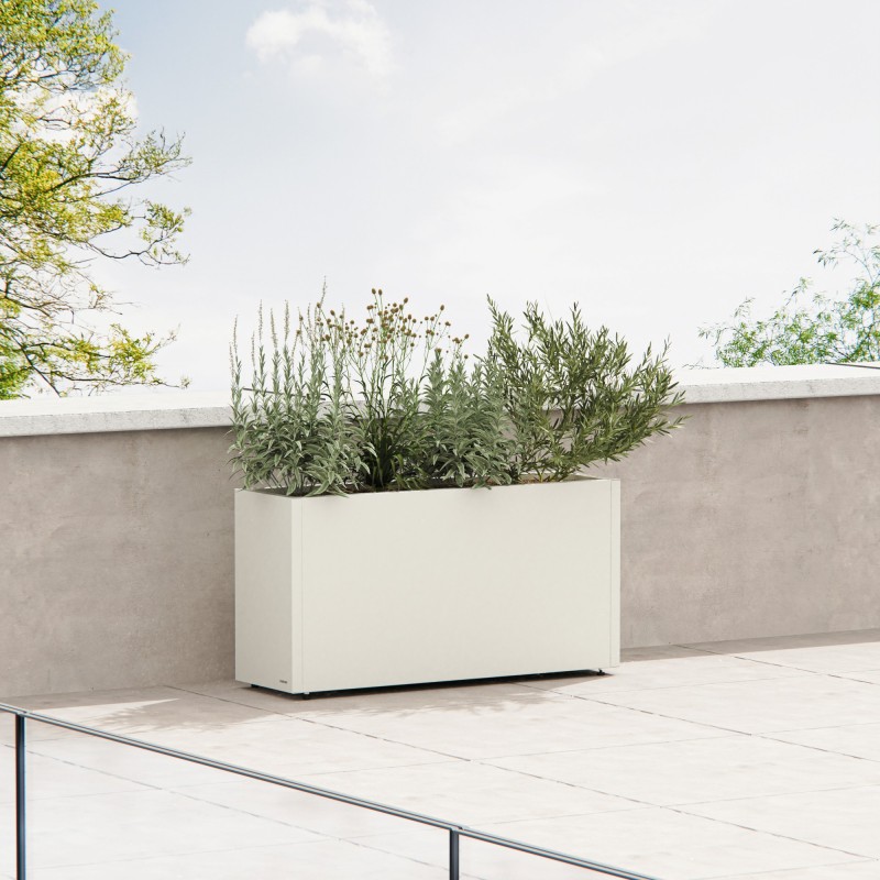 Jardinière Herstera PLANTER 30 en métal couleur blanc 100x30x50 cm