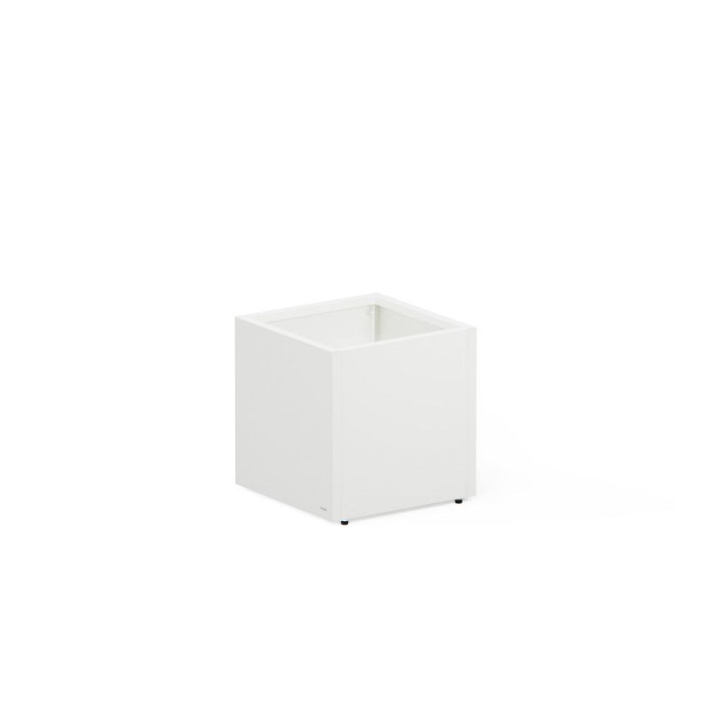 Jardinière cube Herstera PLANTER CUBE 50 en métal couleur blanc 50x50x50 cm