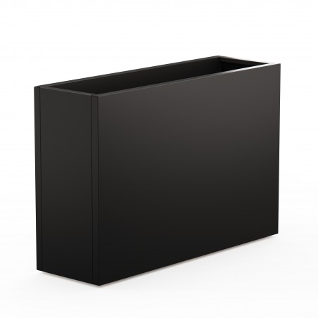 Jardinière haute Herstera DECO PLANTER DIVIDER 40 en métal noir pour panneau acoustique 120x40x80 cm