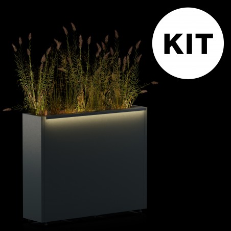 Jardinière haute Herstera PLANTER DIVIDER 25 KIT COMPLET en métal 100x25x80 cm