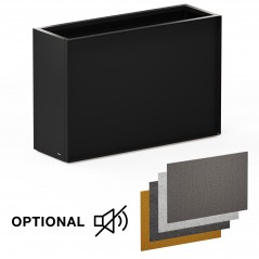 Jardinière haute Herstera DECO PLANTER DIVIDER 40 en métal noir pour panneau acoustique 120x40x80 cm