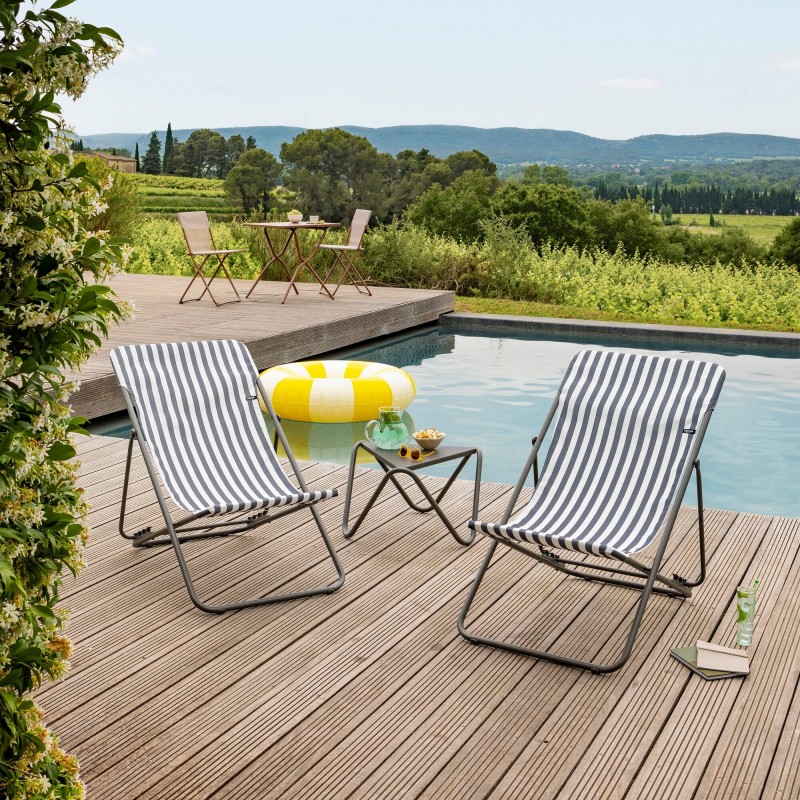 Chaise Longue MAXI TRANSAT LaFuma LFM5393 Rayure Terre