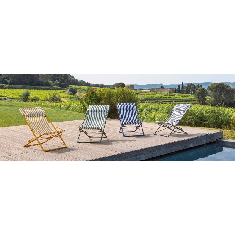 Chaise Longue Oscillante TRANSASWING LaFuma LFM5394 Rayure Indigo