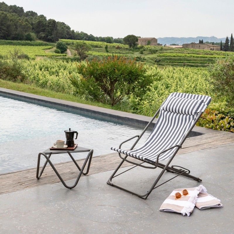 Chaise Longue Oscillante TRANSASWING LaFuma LFM5394 Rayure Terre