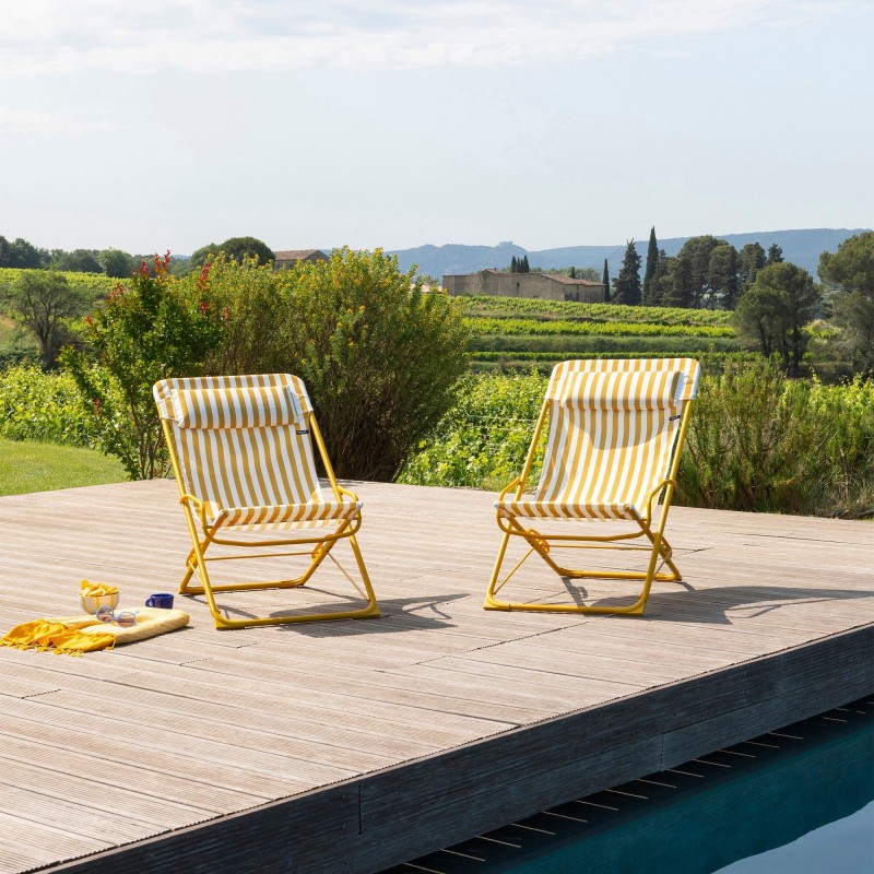 Chaise Longue Oscillante TRANSASWING LaFuma LFM5394 Rayure Miel