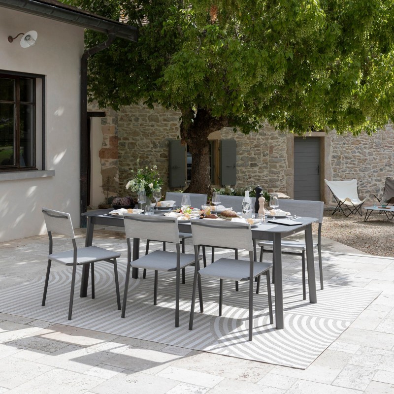 Table de jardin extensible ORON 100 x 154 - 200 cm LaFuma LFM5399 Fusain/Titane Table de jardin extensible ORON 100 x 154 - 200 cm LaFuma LFM5399 Fusain/Titane