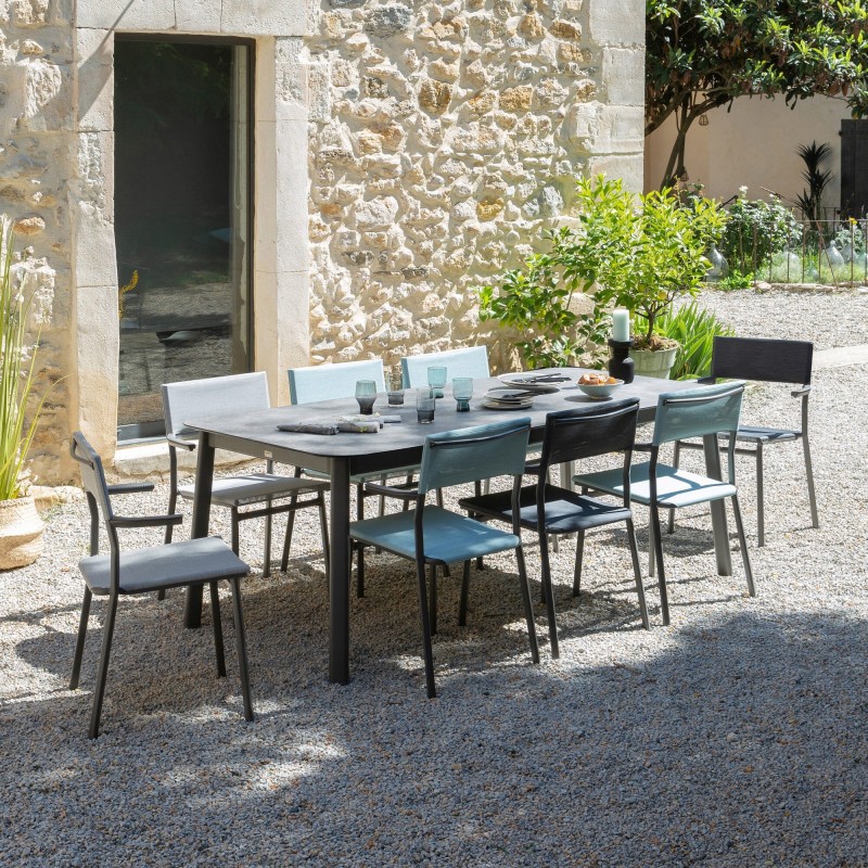 Table de jardin extensible ORON 100 x 200 - 260 cm LaFuma LFM5402 Ciment/Titane Table de jardin extensible ORON 100 x 200 - 260 cm LaFuma LFM5402 Ciment/Titane