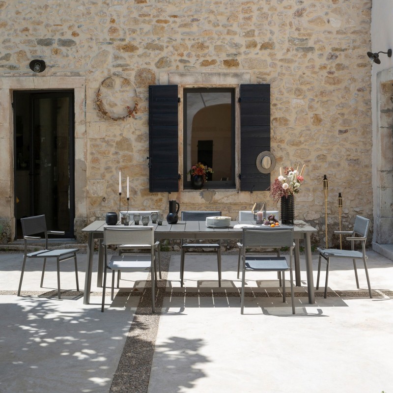 Table de Jardin Extensible ORON 100 x 200-260 cm LaFuma LFM5403 Titane/Titane