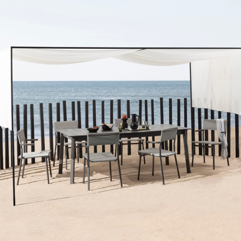 Table de jardin extensible ORON 100 x 200 - 260 cm LaFuma LFM5403 Titane/Titane Table de jardin extensible ORON 100 x 200 - 260 cm LaFuma LFM5403 Titane/Titane